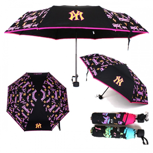 MLB NY 형광패턴 3단우산-핑크