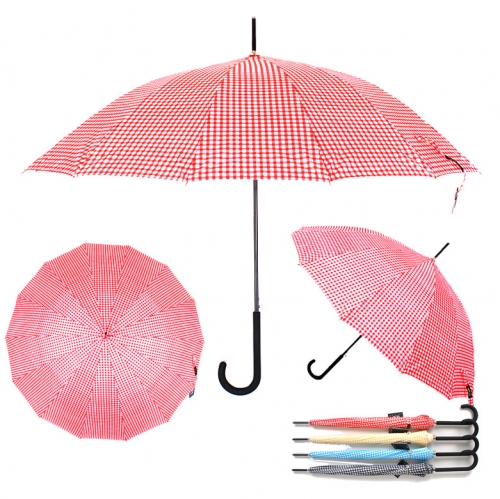 MK 체크패턴 14K 우산-레드
